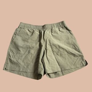 Columbia Running Shorts Womens XS Green Stretch Slit Elastic Waist Drawstring